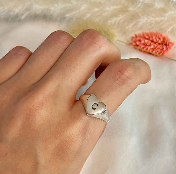 Anillo Heart Inicial